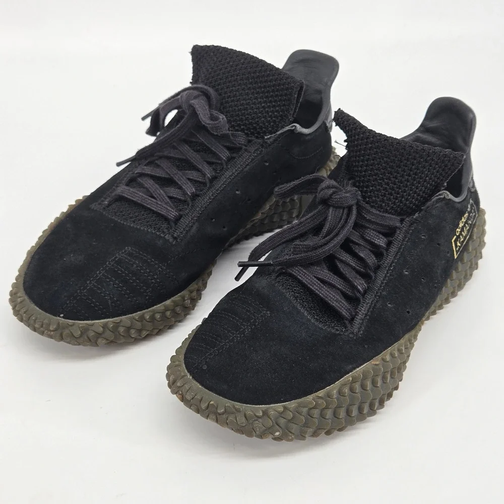 adidas Kamanda 01 Black Gum Suede Terrace Soccer‎ Sneakers Mens Size 8 BD7903